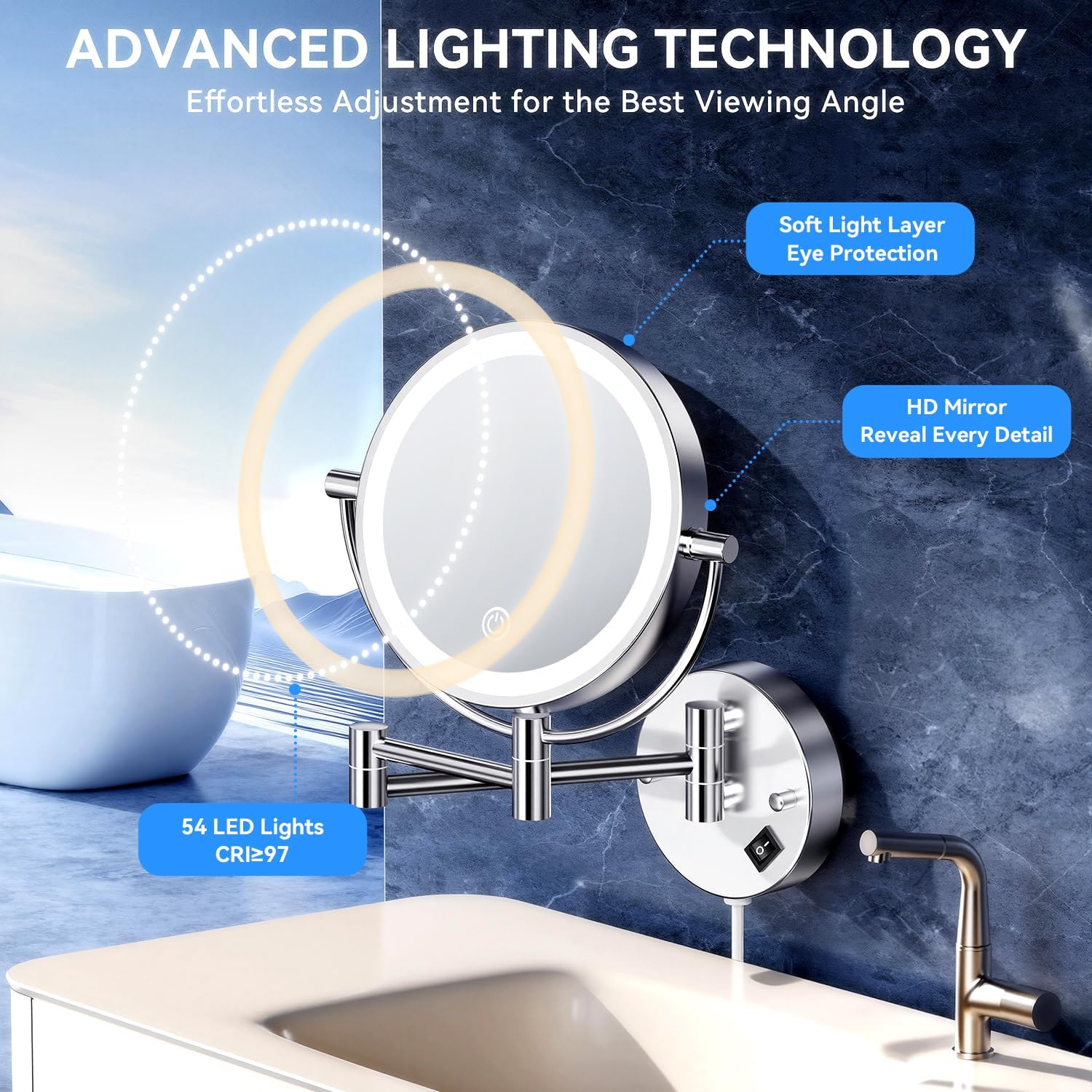 Auxmir - Miroir mural lumineux 8