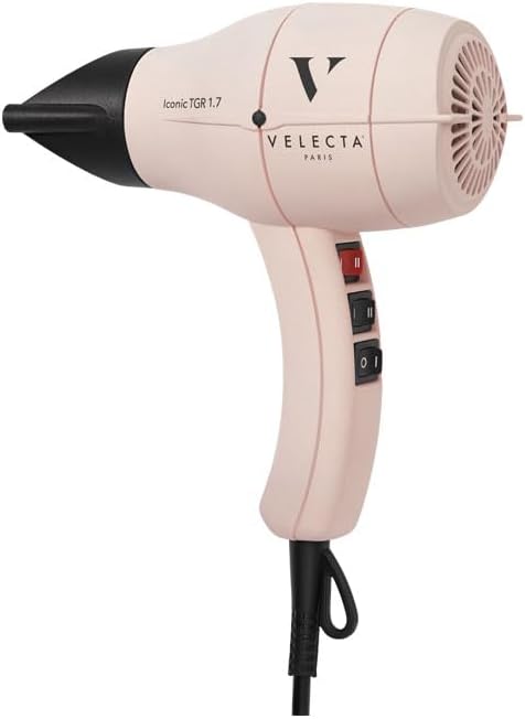Velecta Paris - Sèche-cheveux ICONIC série 1.7, compact pro, Rose poudré, TGR1.7