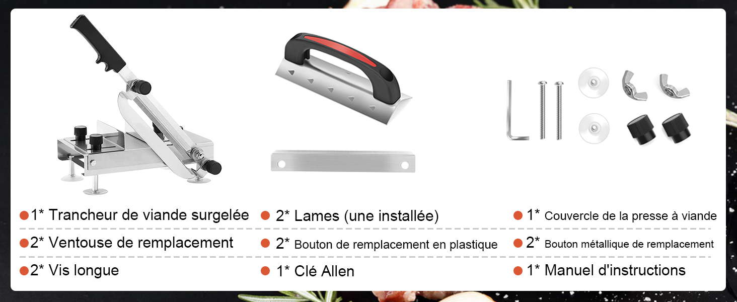 Trancheur de viande de bœuf et de mouton à usage domestique 
