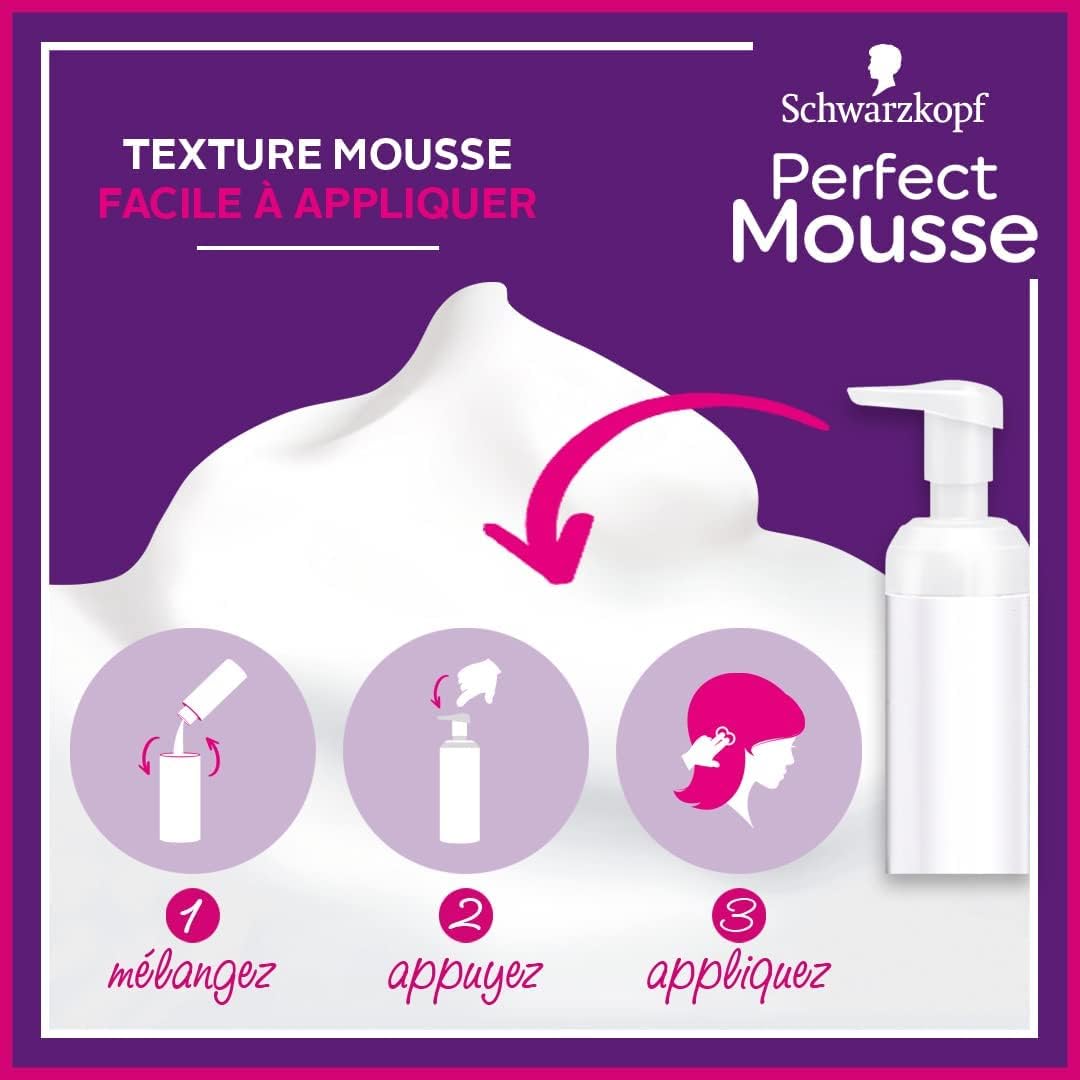 Schwarzkopf - Perfect Mousse coloration mousse sans ammoniaque - soin naturel cheveux - Châtain Clair - 600