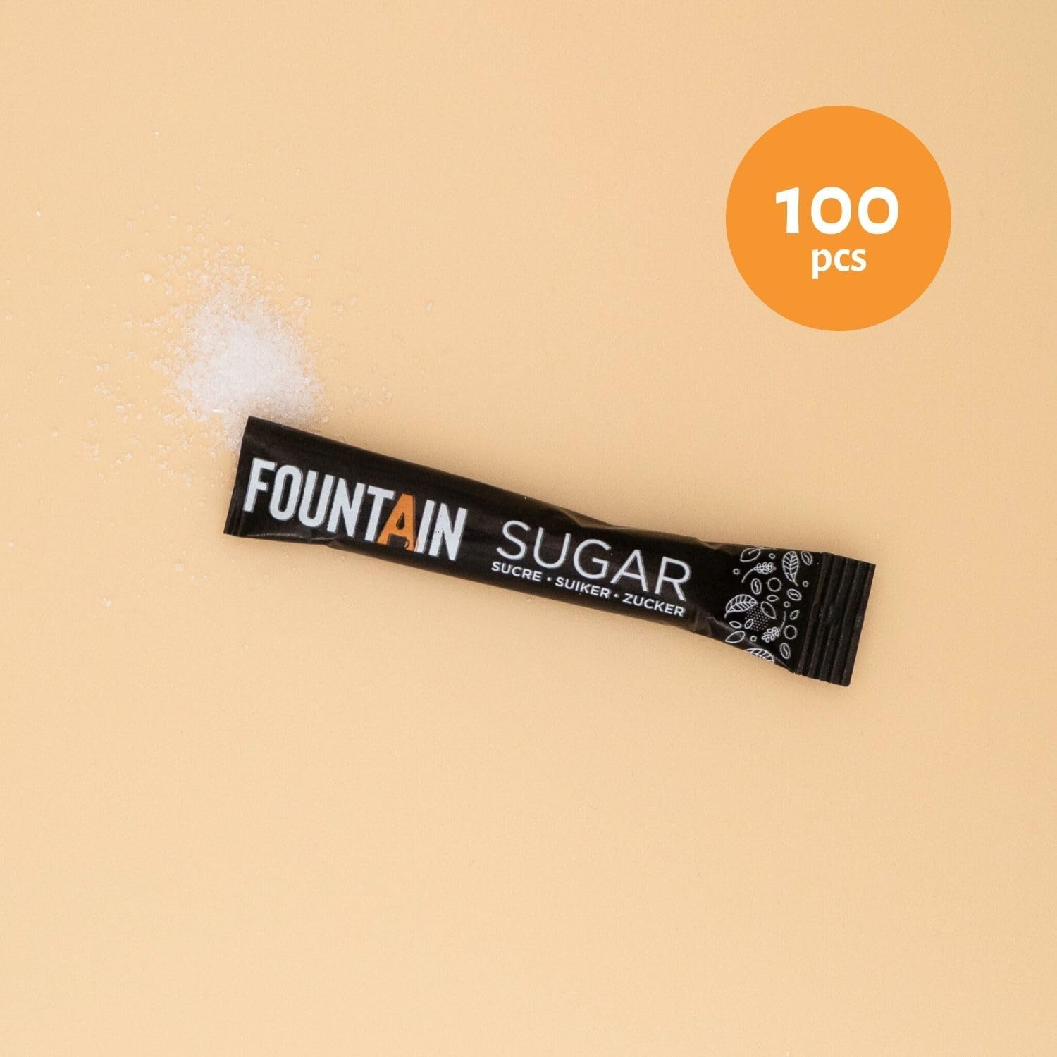Fountain - sucre en dosettes individuelles - 4g x 100 - boîte distributrice