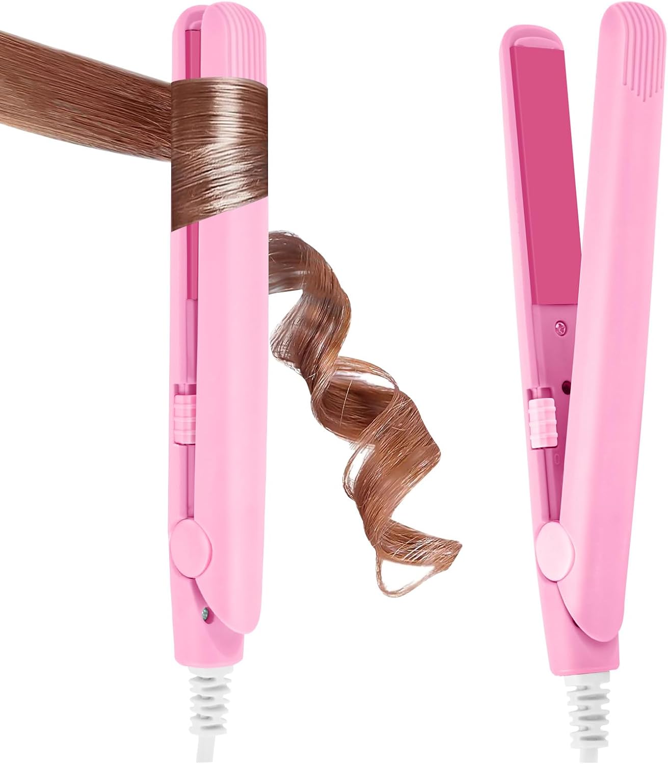 LOPHE - Mini fer à lisser 2-en-1, tension 110-220V, chauffe 10s, compact