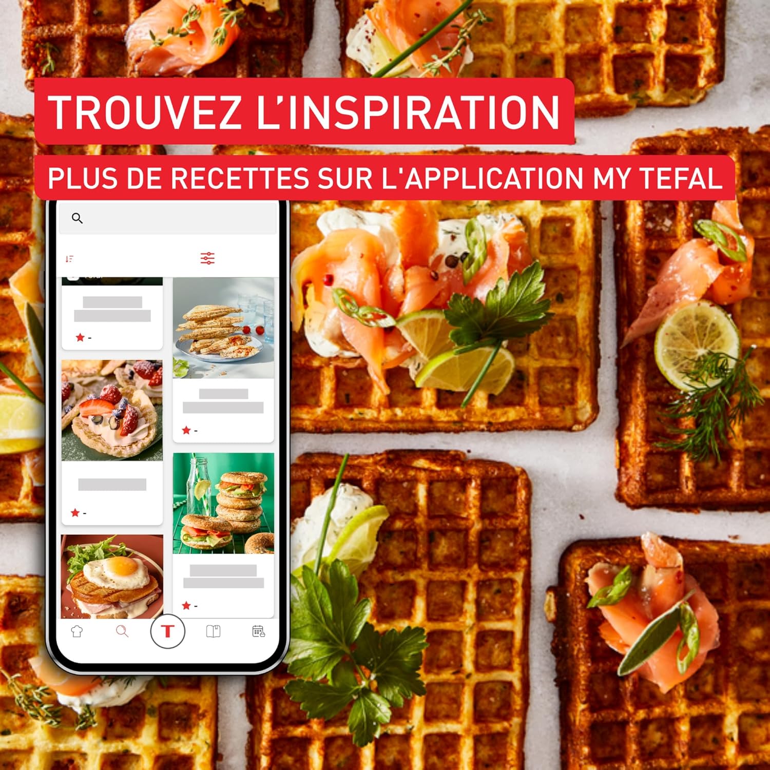Tefal - Snack Collection - gaufrier multifonction, 20 plaques, recettes sucrées/salées - SW8674F0