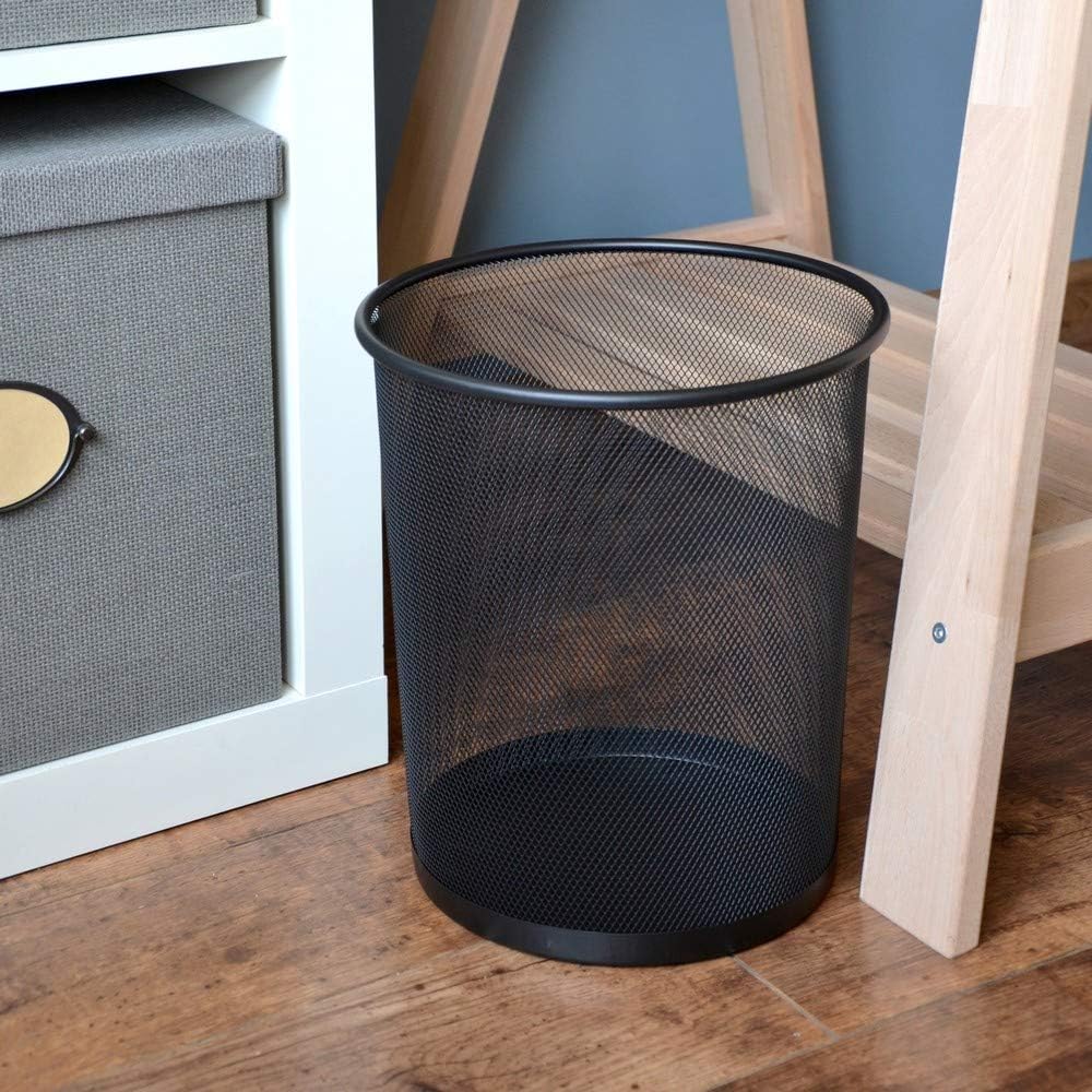 D.RECT - métal maille - 19L - corbeille ronde XXL, noire