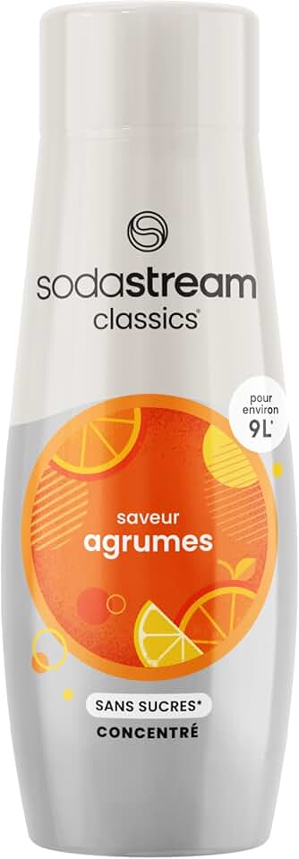 Sodastream - Concentré Agrumes Sans Sucres - 440ml - Prépare 9L Soda