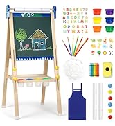 Chevalet enfant 3 en 1 à peindre avec tableau magnétique, papier à dessin, tableau pour enfants, aimant...