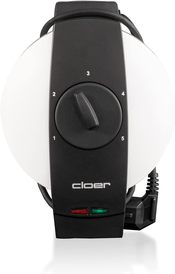 Cloer - gaufrier 1641S - 14,5 cm - 850W, cuisson réglable, lumière