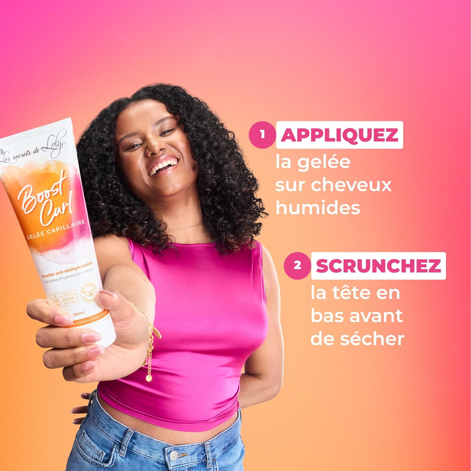 Les Secrets de Loly - Boost Curl - 250ml - Gelée coiffante hydratante, boucles définies, lot de 2