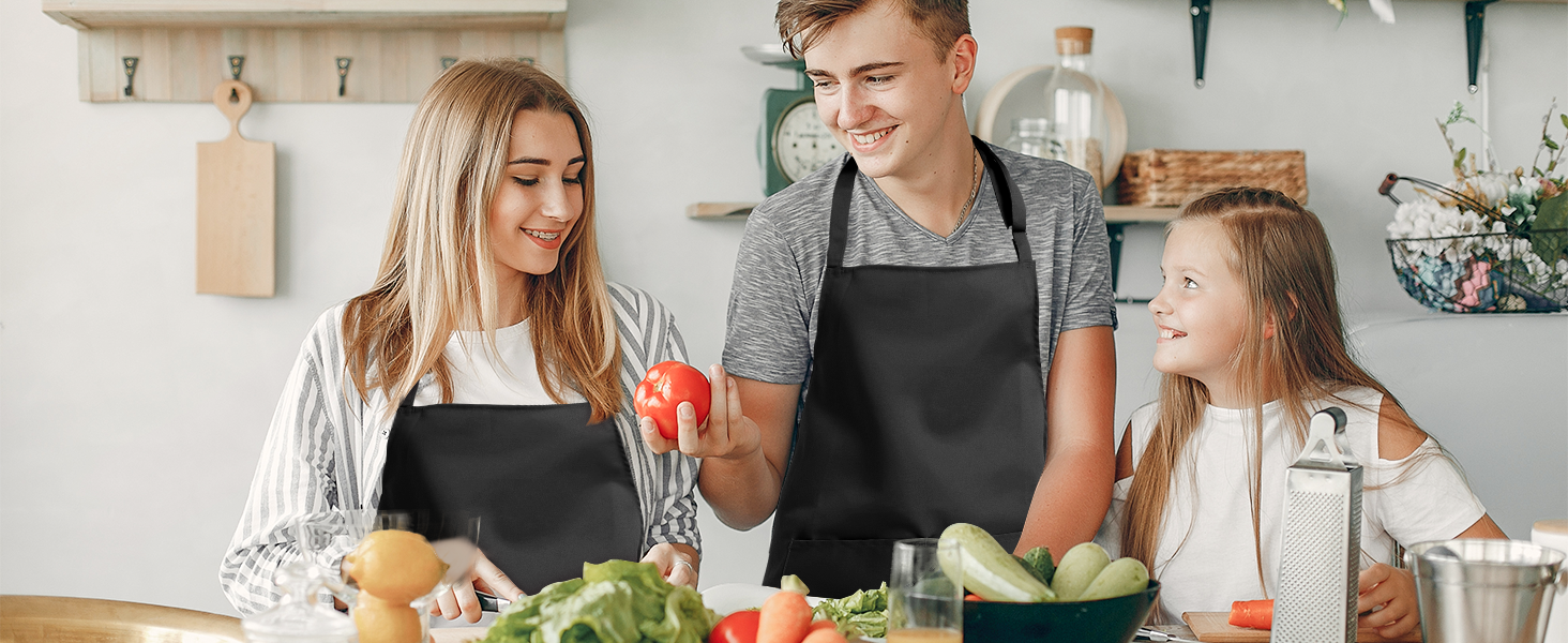 4 Pack Chef Tabliers Tablier avec Poches Etanche Réglable