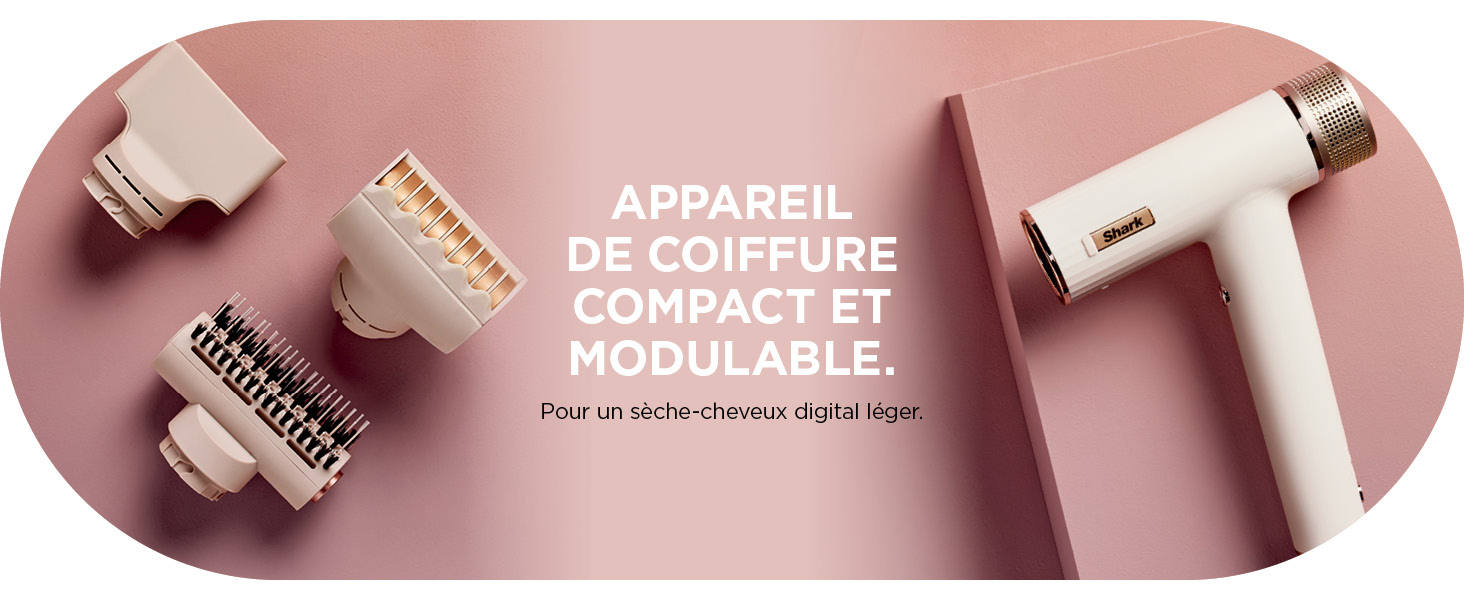 Shark SpeedStyle Sèche-cheveux & Finisher RapidGloss pour cheveux lisses et ondulés, 3 stylers