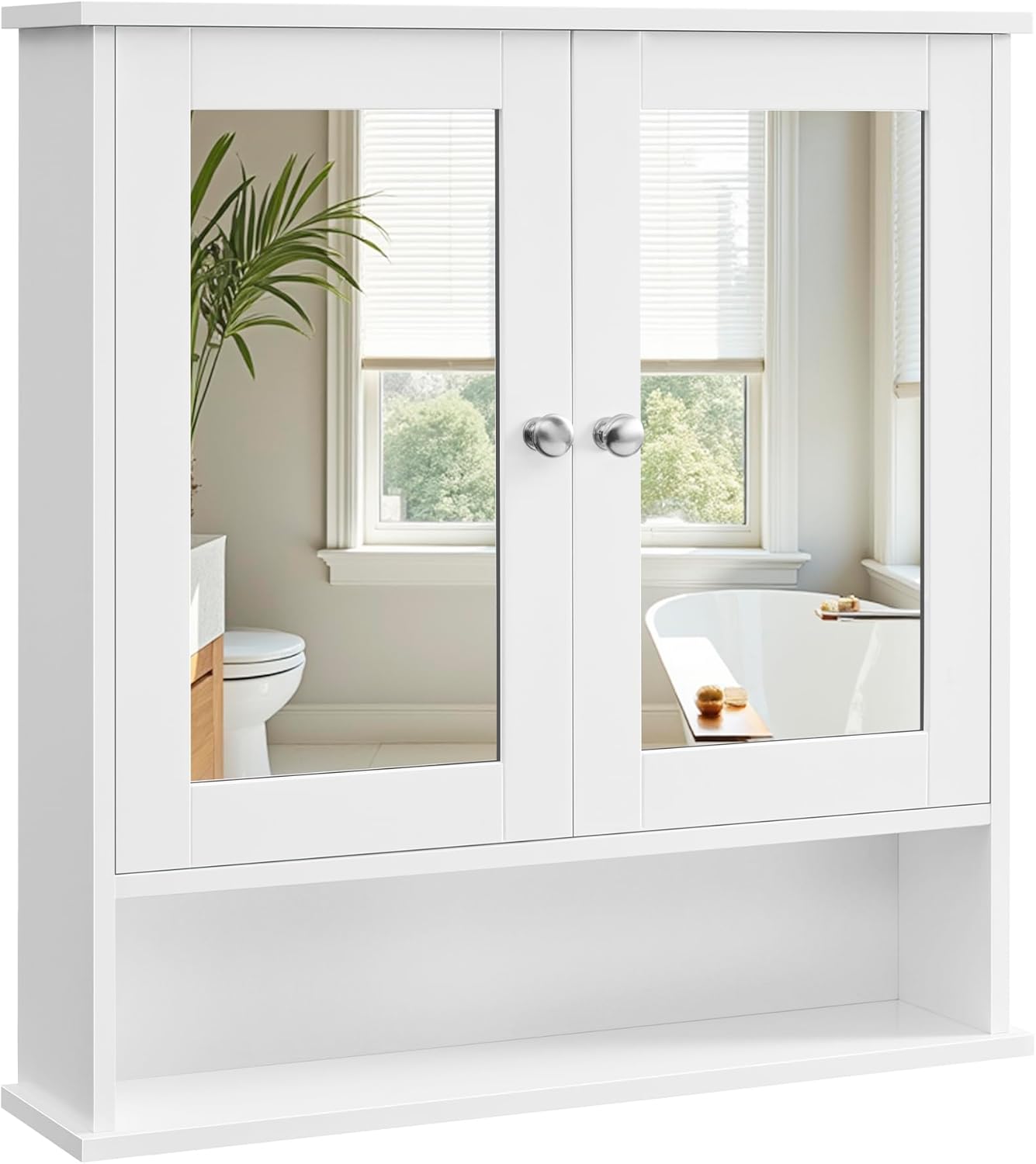 VASAGLE - armoire murale salle de bain, miroir, étagère réglable, 13x56,5x58,5 cm - LHC002