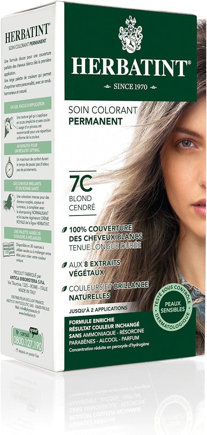 Herbatint - Coloration Permanente 150ml - Blond Cendré, sans ammoniaque
