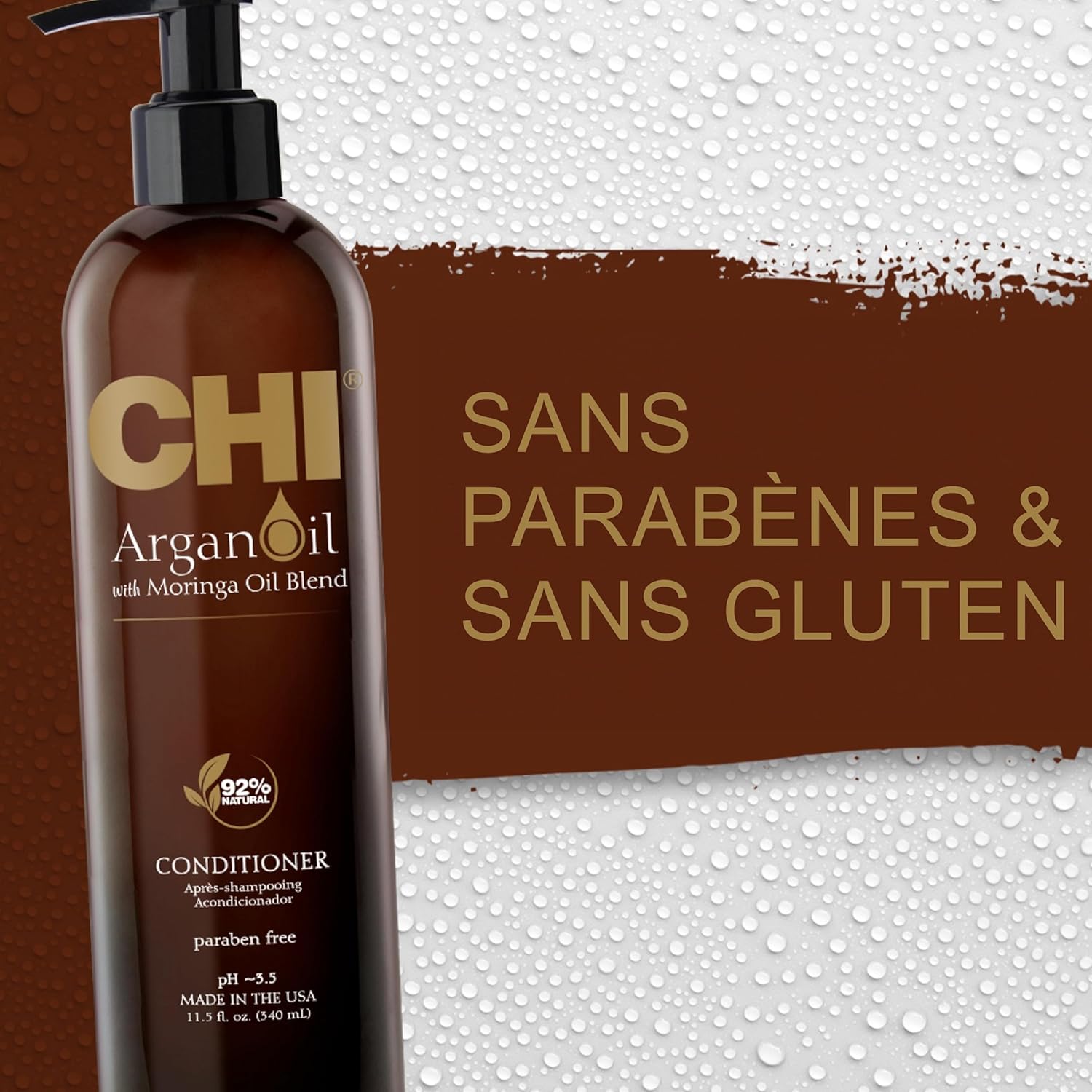 CHI - Conditionneur Huile d'Argan - 340mL - hydratant, sans sulfate