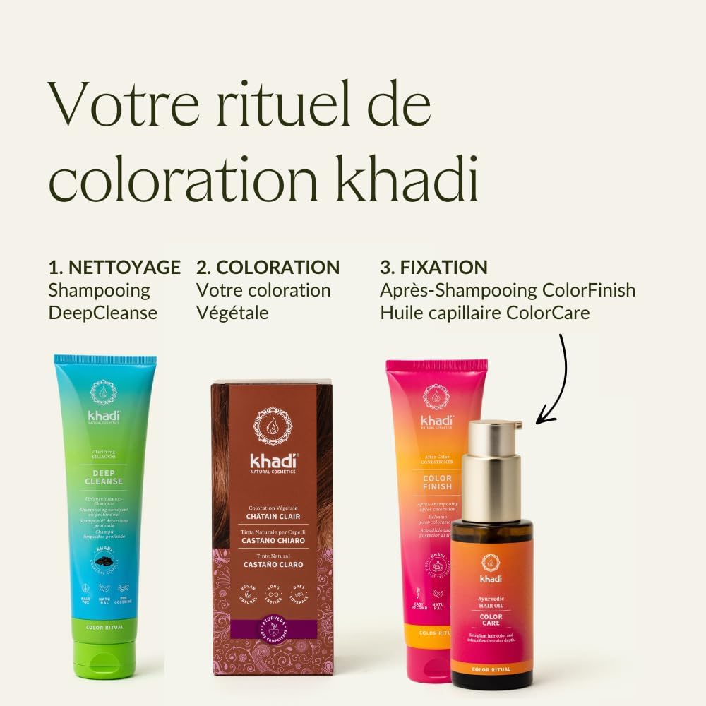 Khadi - coloration végétale châtain clair - 100g - reflets roux, 100% naturel