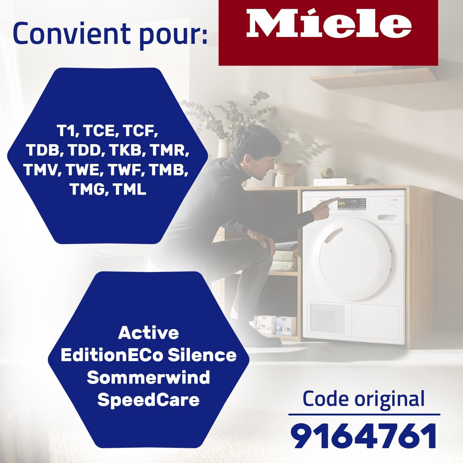 Miele - filtre sèche-linge - 208x155x30mm - mousse, 10 ans garantie - 9164761