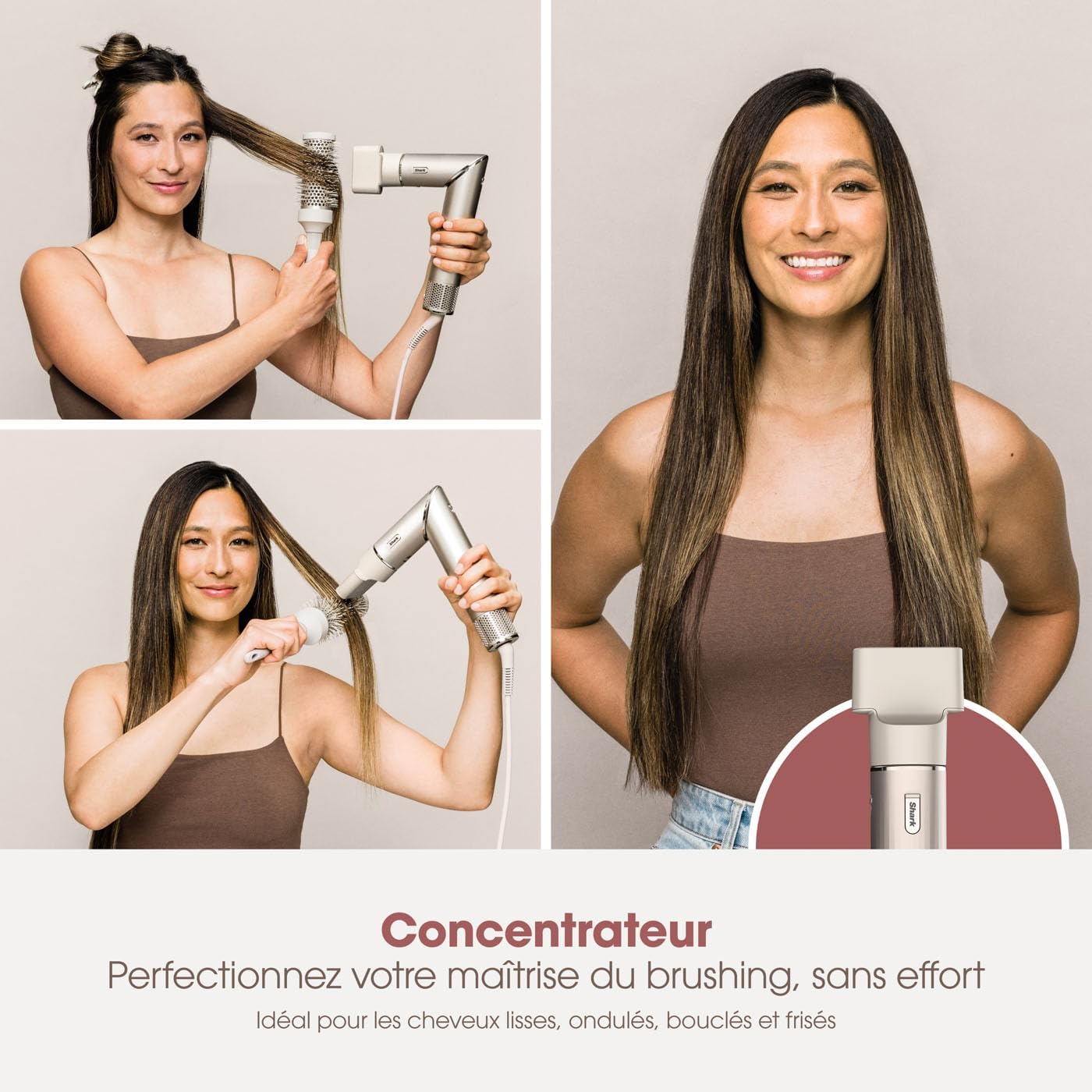 Shark - Styler air chaud multi-styles - boucleurs, brosses, concentrateur, sans chaleur
