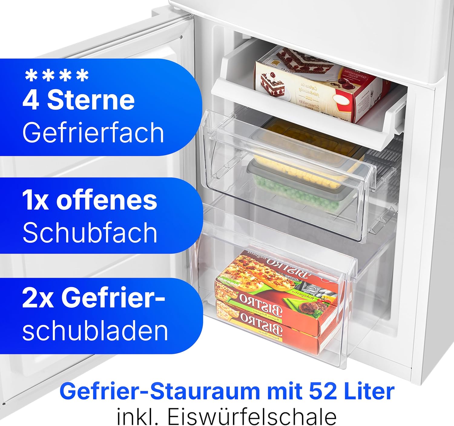 Bomann - Réfrigérateur congélateur 173L, éclairage LED, bac légumes, KG7359