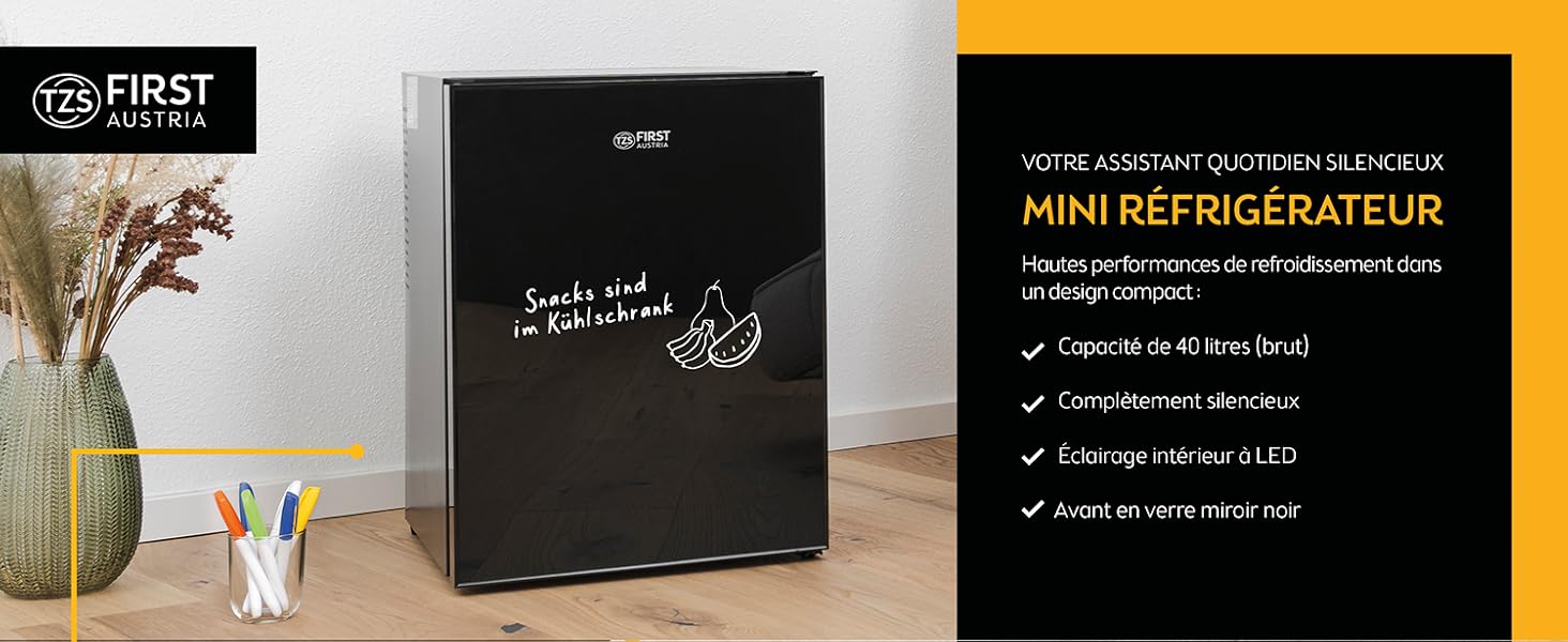 TZS First Austria Mini Frigo de Chambre 40L - Petit Frigo Pratique et Compact - Idéal pour Chambre