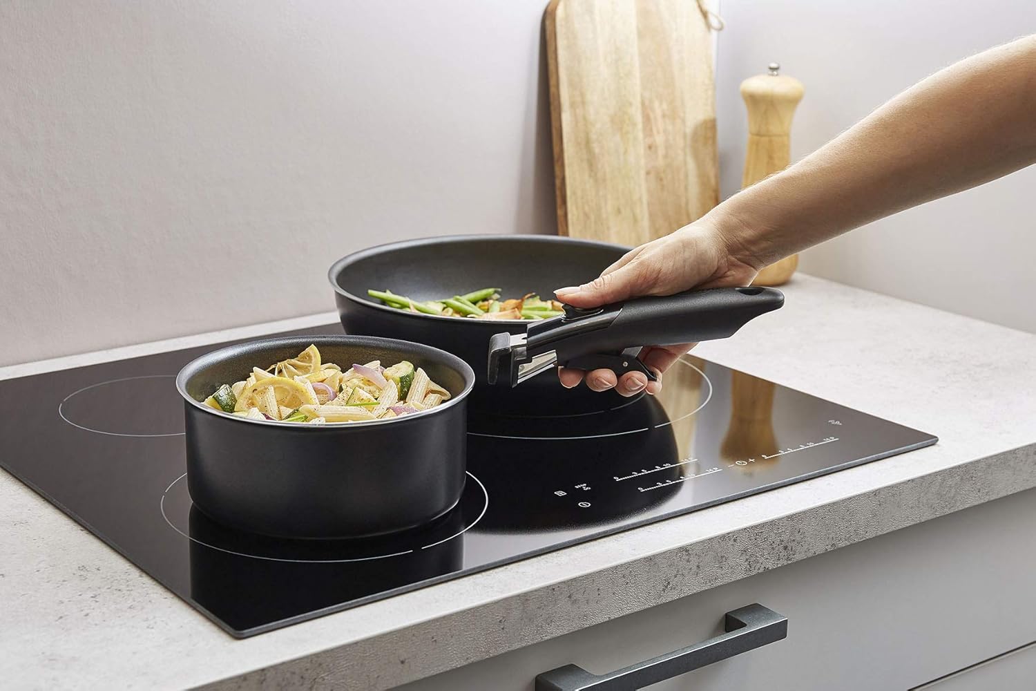 Sitram - Batterie de cuisine alu pressé 10 pièces induction poignée amovible - 713497