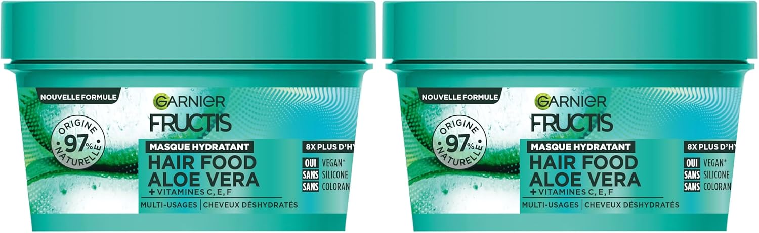 Garnier - Fructis Masque hydratant - 320 ml - aloe vera, lot de 2