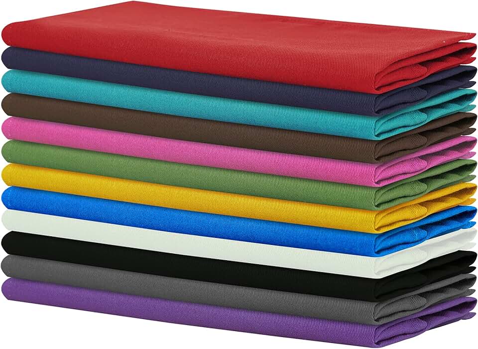 Sweet Needle - serviettes de table surdimensionnées 45x45cm, coton épais, lot de 12, coins arrondis