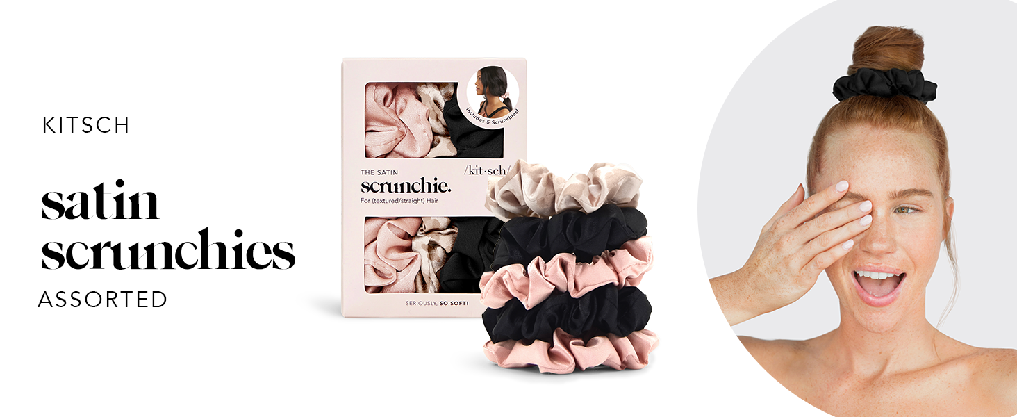 chouchous en soie cheveux femme elastique satin bouclés my kitsch sananas boutique chouchou