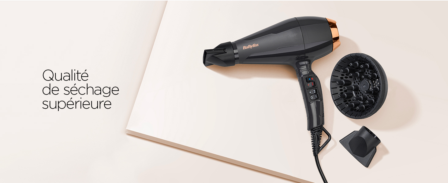BaByliss, Sèche-cheveux, Air Pro 2200, 6719DE, concentrateur, diffuseur, fabrication italienne