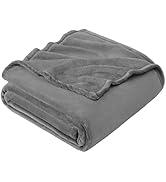 EHEYCIGA - Couverture douillette grise - En polaire douce et chaude - 220 x 240 cm - Pour canapé, plaid