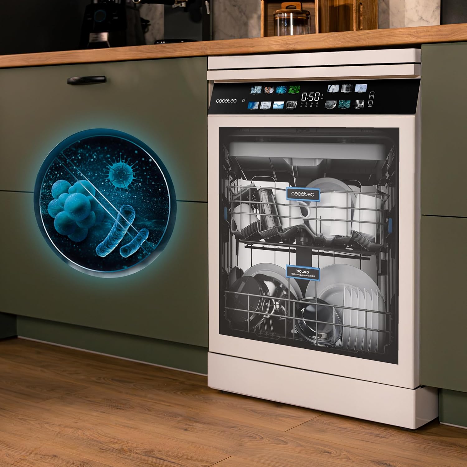 Cecotec - Bolero série Aguazero - 60cm - 15 couverts, Inverter, Turbo Dry, 6700B