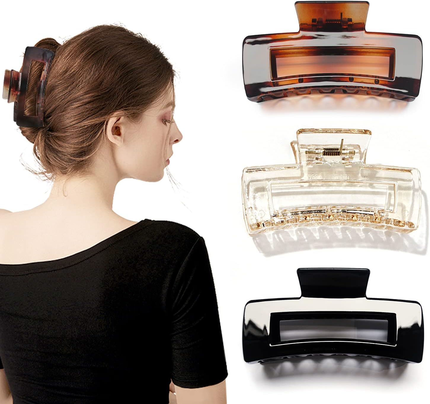 Kavya - 3 pièces pinces cheveux - grande taille - antidérapantes, idéales cheveux épais