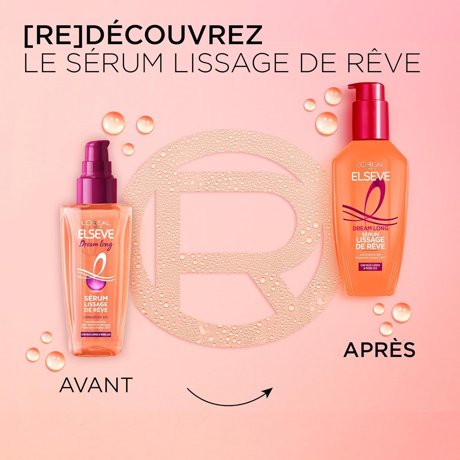 L'Oréal Paris - Dream Long - 100 ml - Sérum lissant, protecteur chaleur 230°, anti-frisottis, kératine végétale, beurre 