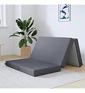 Avenco Matelas Pliable 75x195x10cm, Matelas d'invité Pliant en 3 Parties, Matelas en Mousse de Fi...