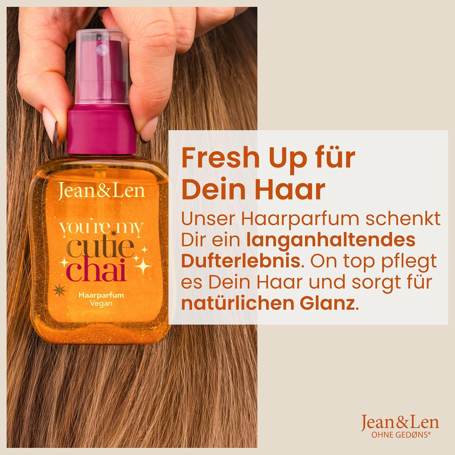 Jean & Len - You're My Cutie Chai - 105 ml x2 - parfum chai, vanille, orange, soin cheveux