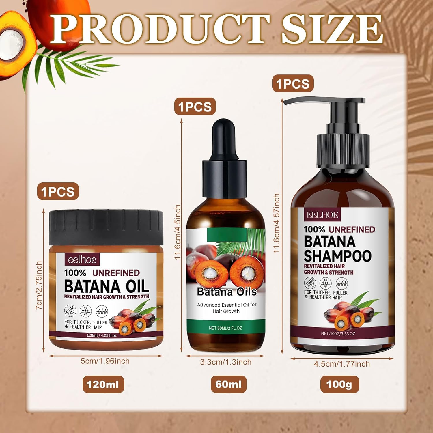 soin cheveux - kit traitement huile 3 pièces - croissance intense