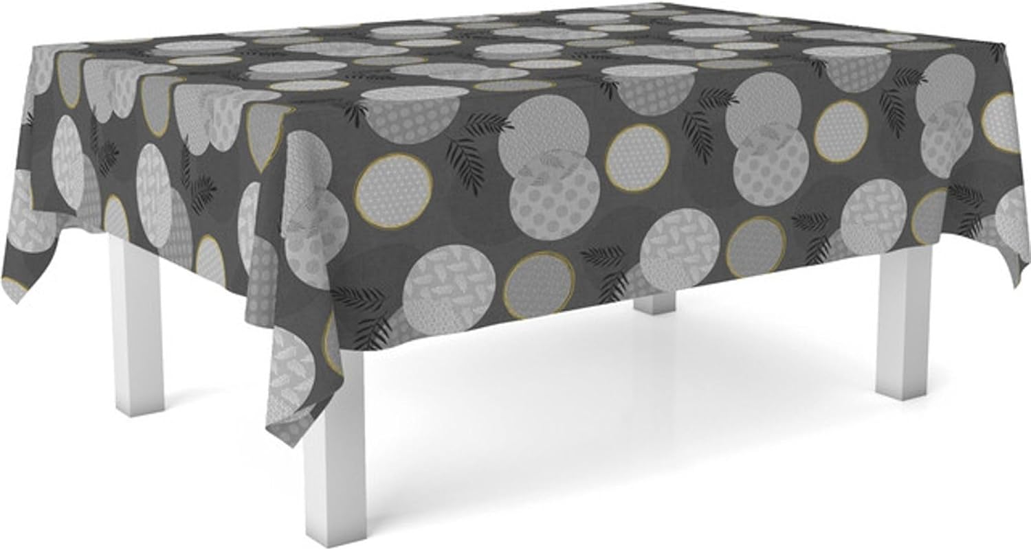 Nappe en toile cirée - rectangulaire 180x140 cm - anti-taches, imperméable, entretien facile - noir