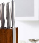 Dmore Bloc à couteaux magnétique rotatif à 360° sans couteau en bois d'acacia