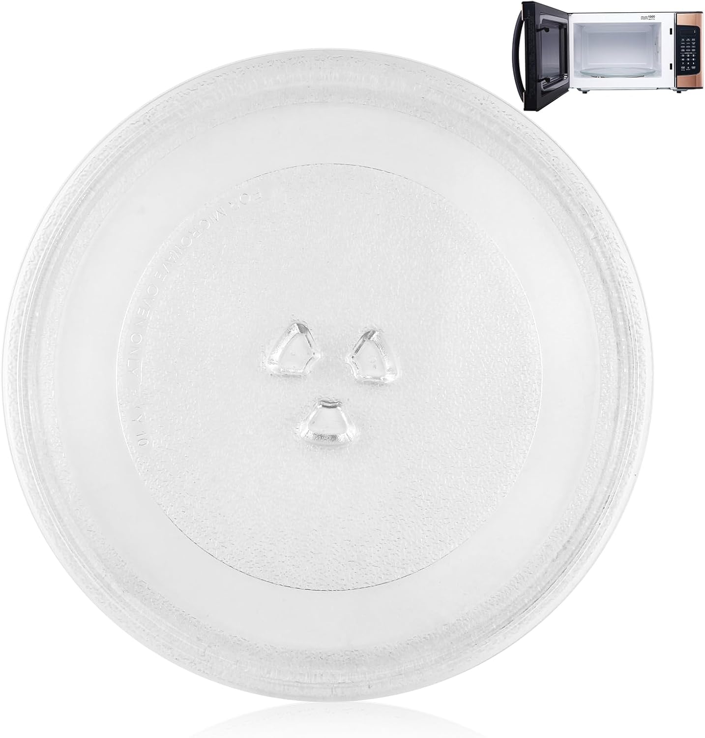 Plateau Micro Onde - verre tournant 24,5cm - 3 fixations, support rond