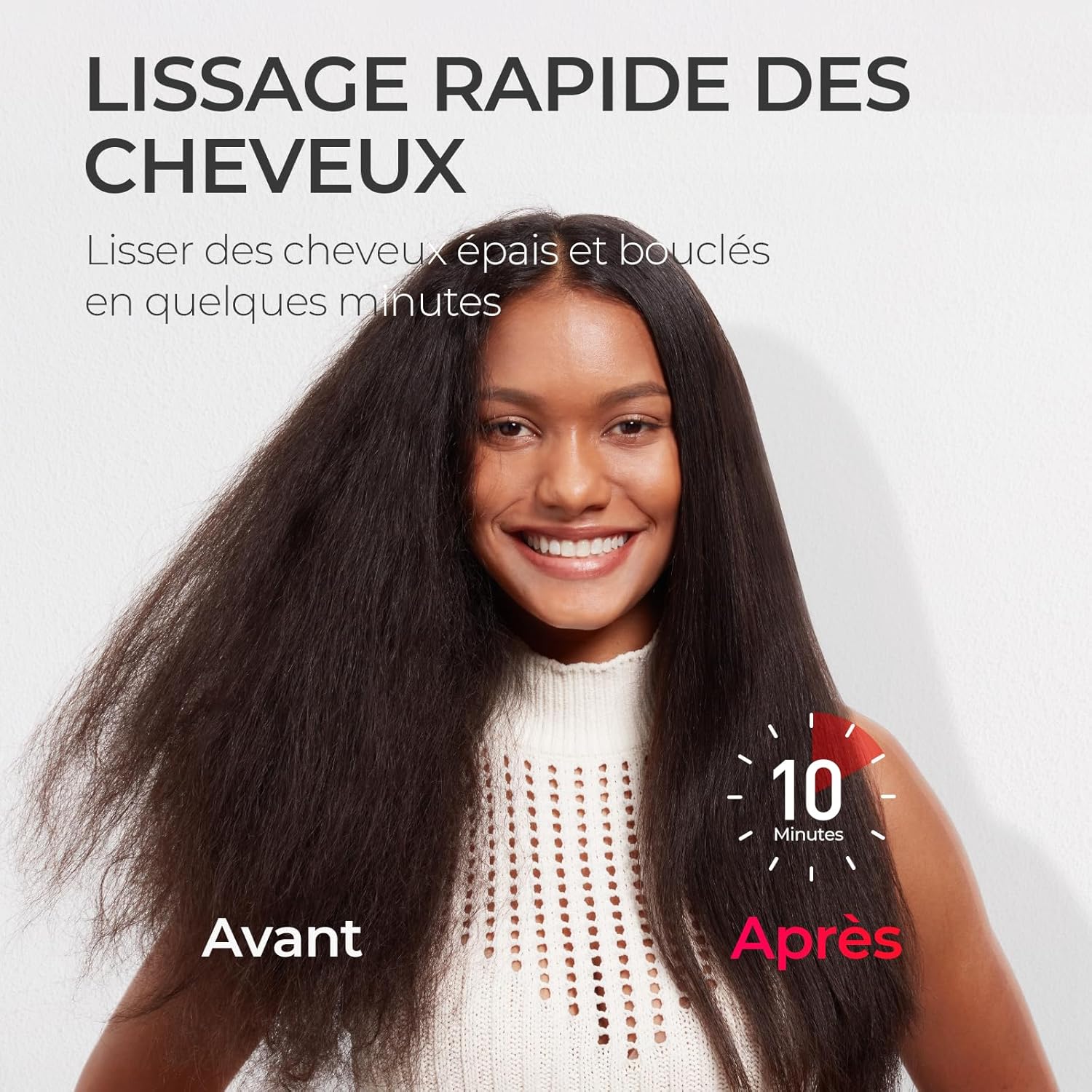 TYMO - Ionic Plus - Brosse lissante, 16 températures, LCD, anti-brûlure