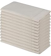 SweetNeedle - Pack of 12, Serviettes en Coton à la Main avec Dentelle à échelettes en Coton de cr...