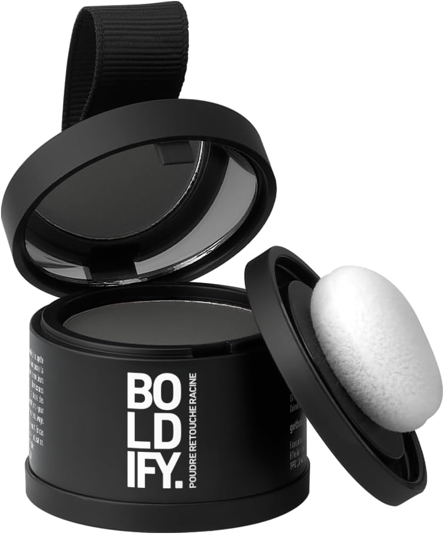 BOLDIFY - poudre de racine cheveux gris foncé 4g - retouche instantanée, camoufle cheveux gris
