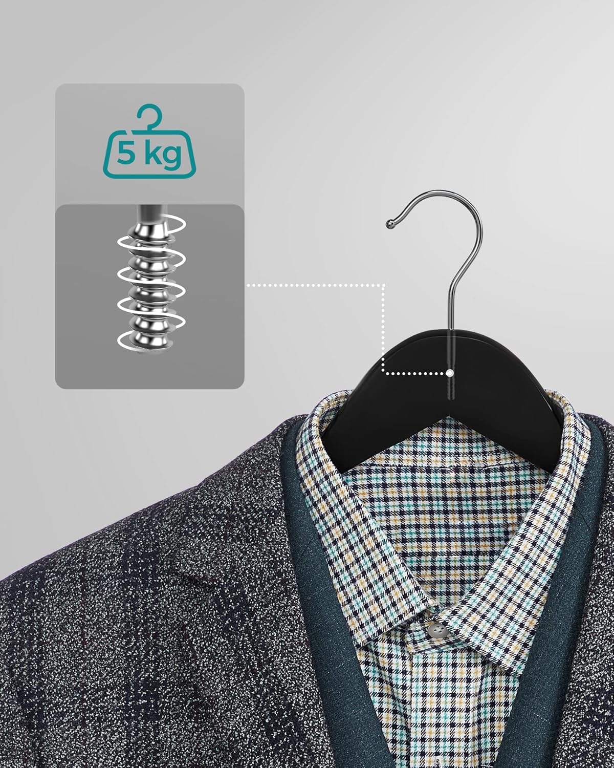 SONGMICS - cintres bois, lot de 20, antiglisse, pivotant, CRW02B-20