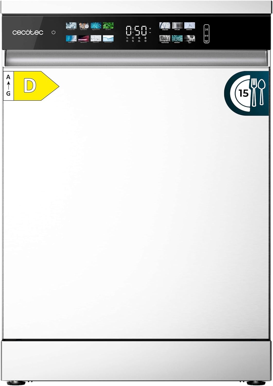 Cecotec - Bolero Aguazero 6210 - 60cm - 15 couverts, écran XXL, Sécurité enfants, Dry+, Classe D - 6210