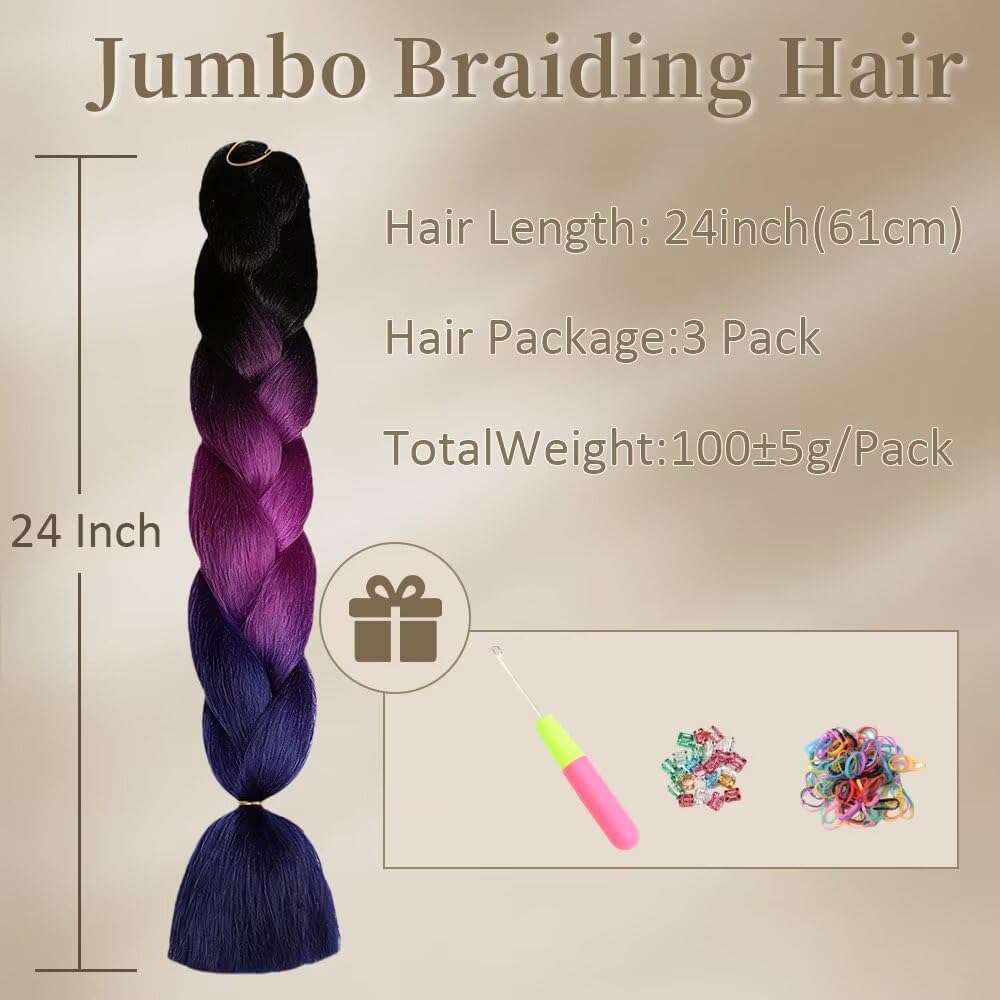 Meches tresse - ombre synthétiques 24