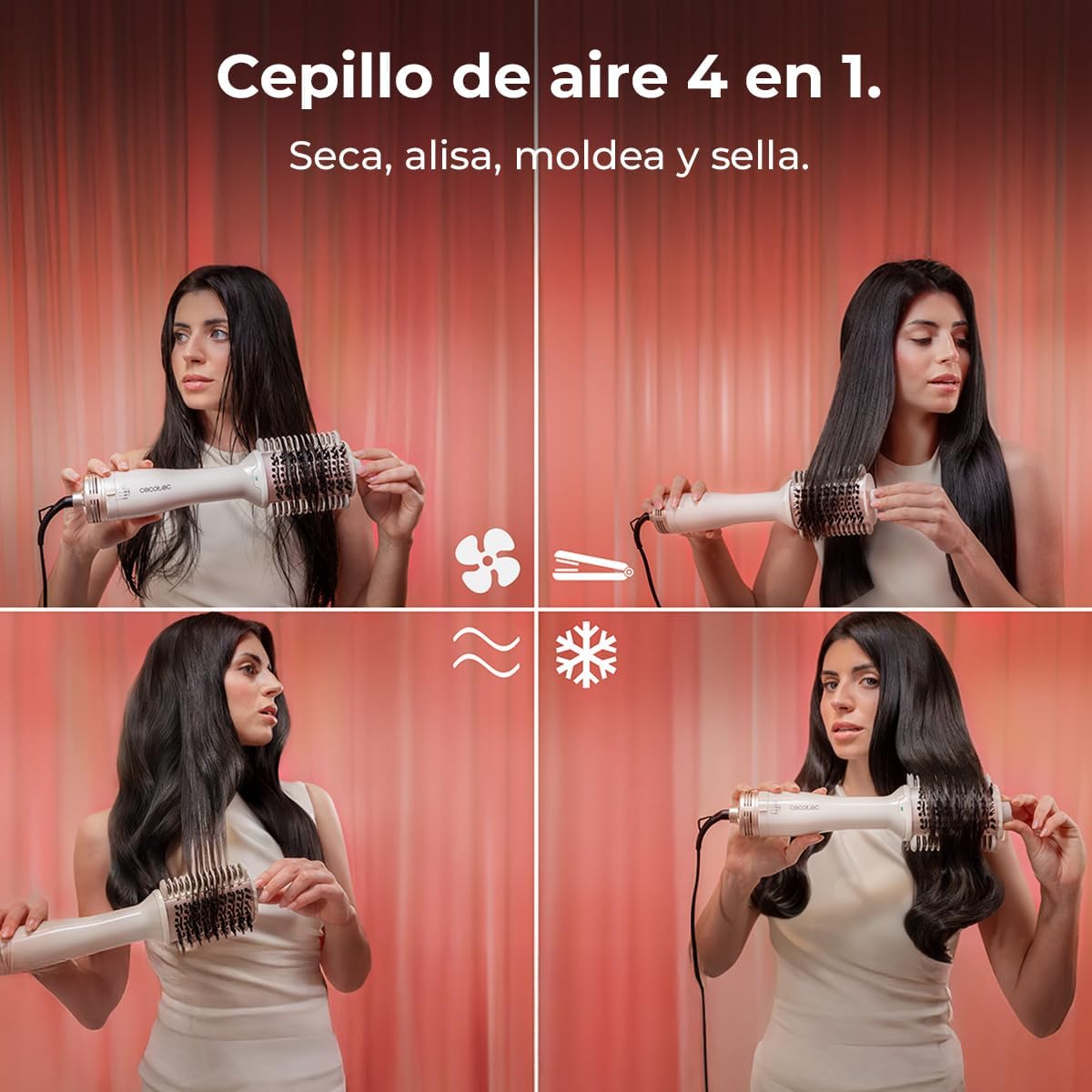 Cecotec - Air DryBold - brosse soufflante 1200W - ionique, 3 modes