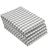 Zollner 5 Strofinacci a Quadretti Grigi Bianchi, 50 x 70 cm, Cotone, Altri Colori