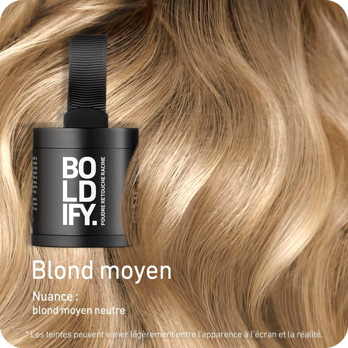 BOLDIFY - poudre racines cheveux - 10g - blond moyen, camoufle gris