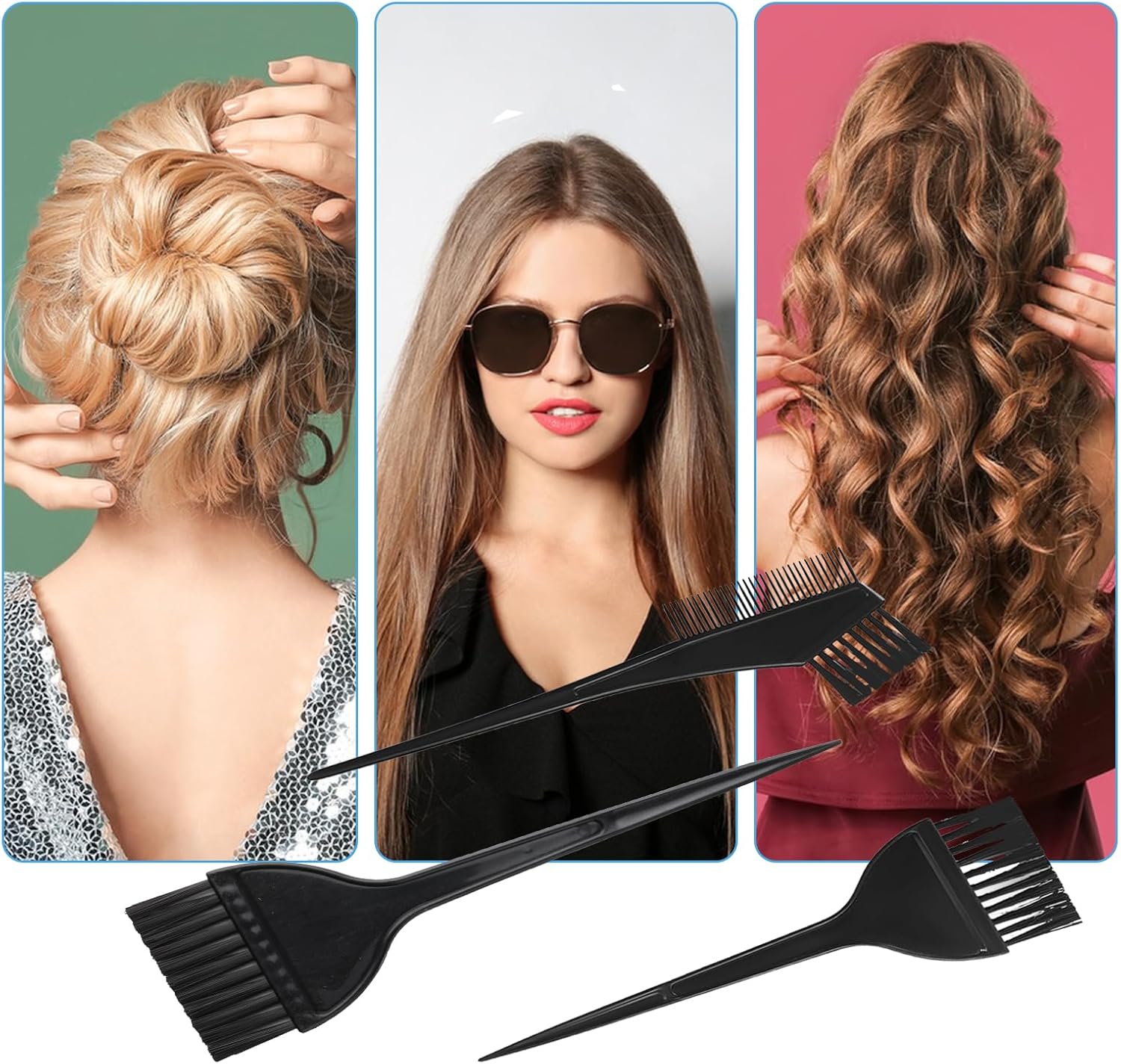 Ensemble de coloration cheveux - 10 pièces - bol, pinceaux, gants, accessoires