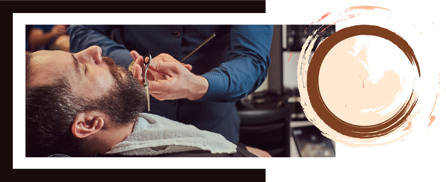 Tache de café brune circulaire stylisée ou marque annulaire superposée sur une photographie en noir et blanc.