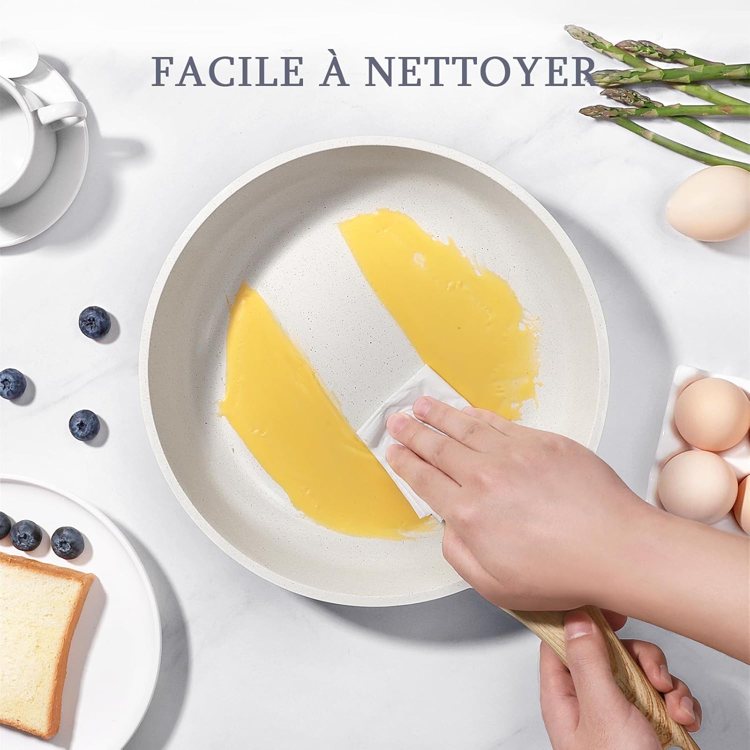 GiPP - Poêle à frire granit 24cm avec couvercle, induction, sans PFAS/PFOA