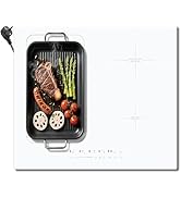 Plaque Induction Blanc 4 Feux avec Prise, Cooksir Plaque de Cuisson Induction Encastrable, 60CM, ...